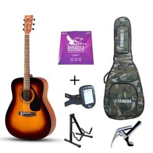 Yamaha F280 TBS Guitar with Military Gig Bag Strings Tuner Capo and Stand Combo Package